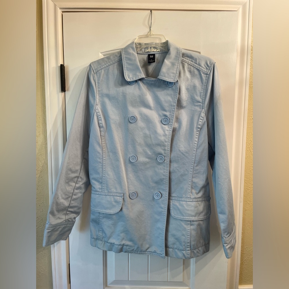 Light blue Gap cotton trench coat, size L